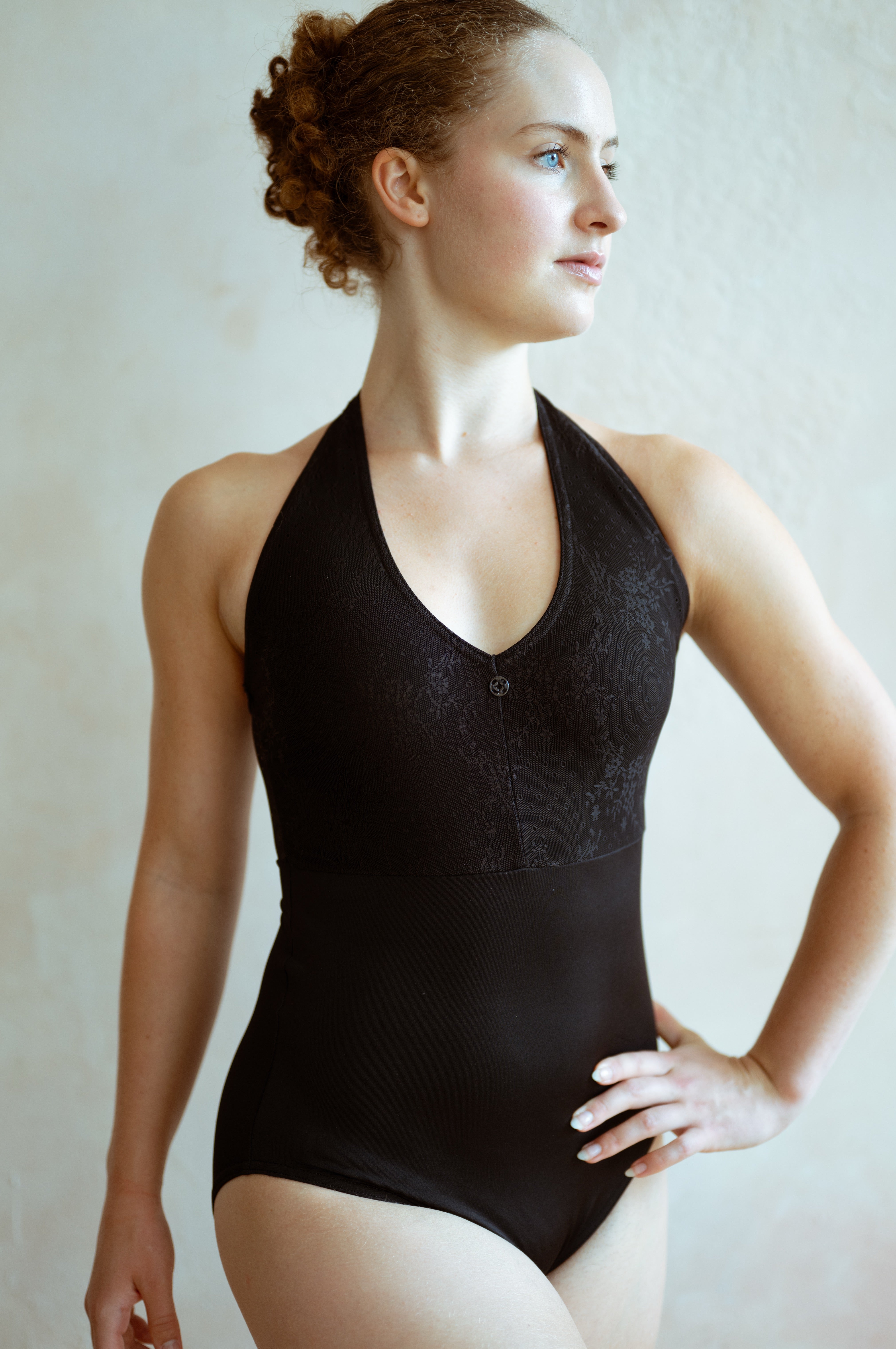 Camille Leotard — Halter Neckline with Lace and Detachable Rose