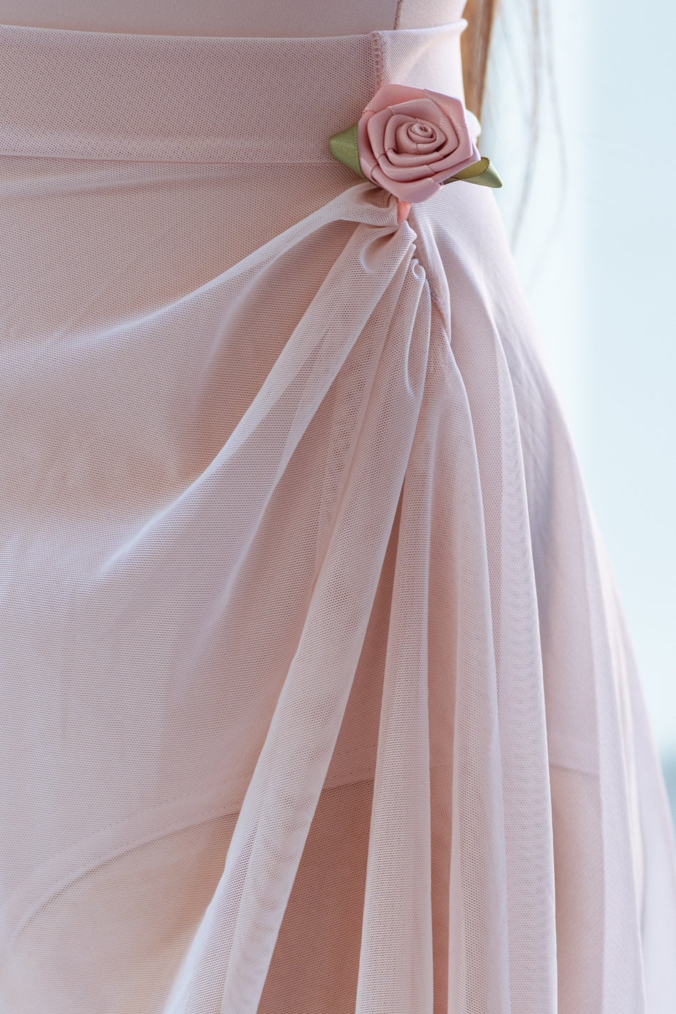 Belle Skirt - Rose Detailed Mesh Skirt dusty pink rose detail