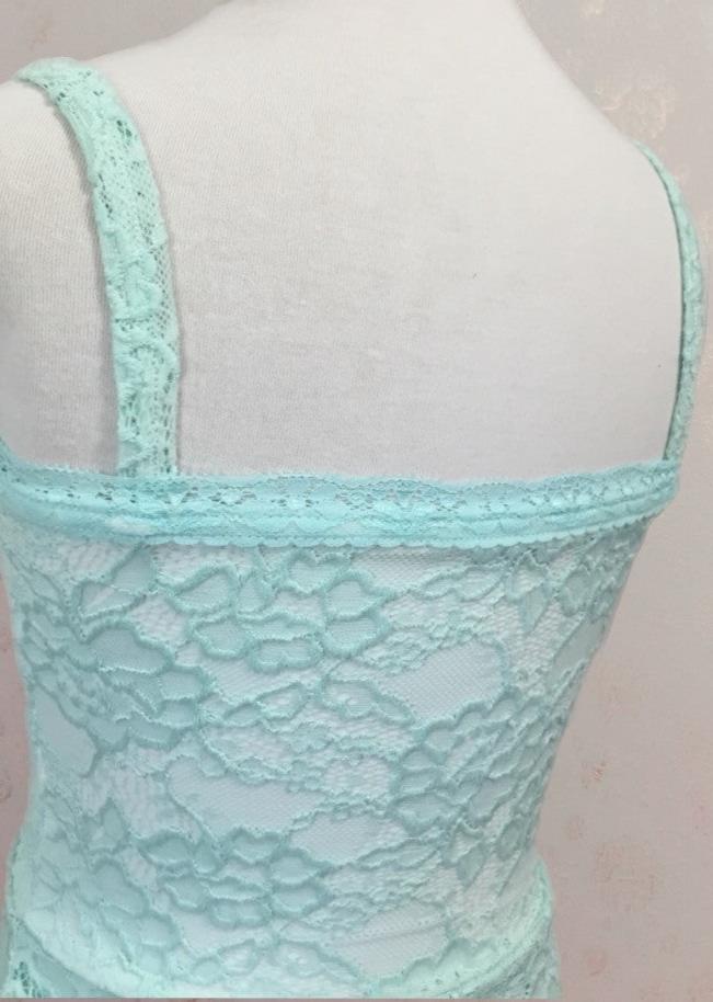 Children Collection: Manon Dress- Full Lace & Mesh Camisole Dress baby blue back