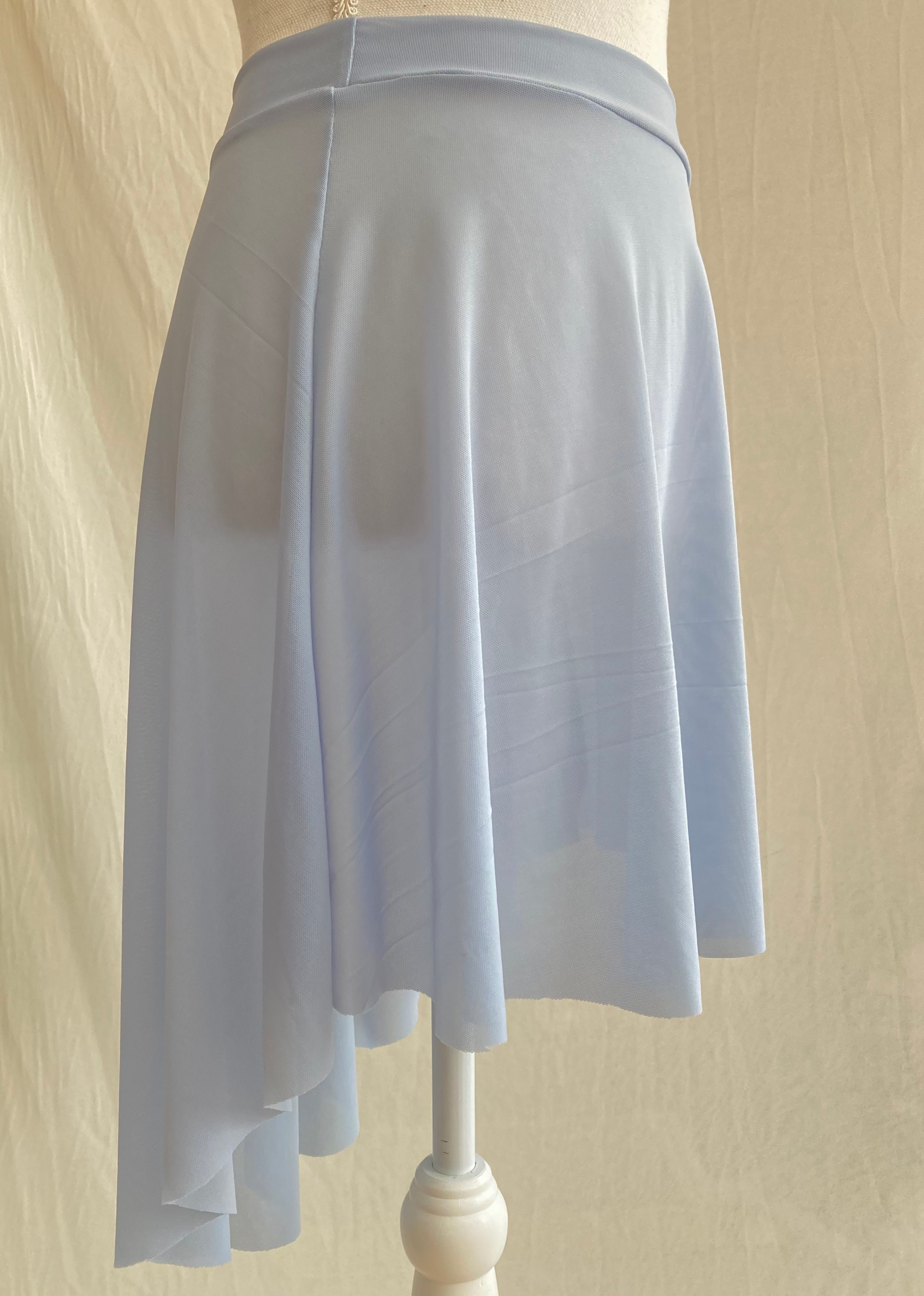 Ava Mesh Skirt - Mesh pull-up ballet skirt pastel blue side