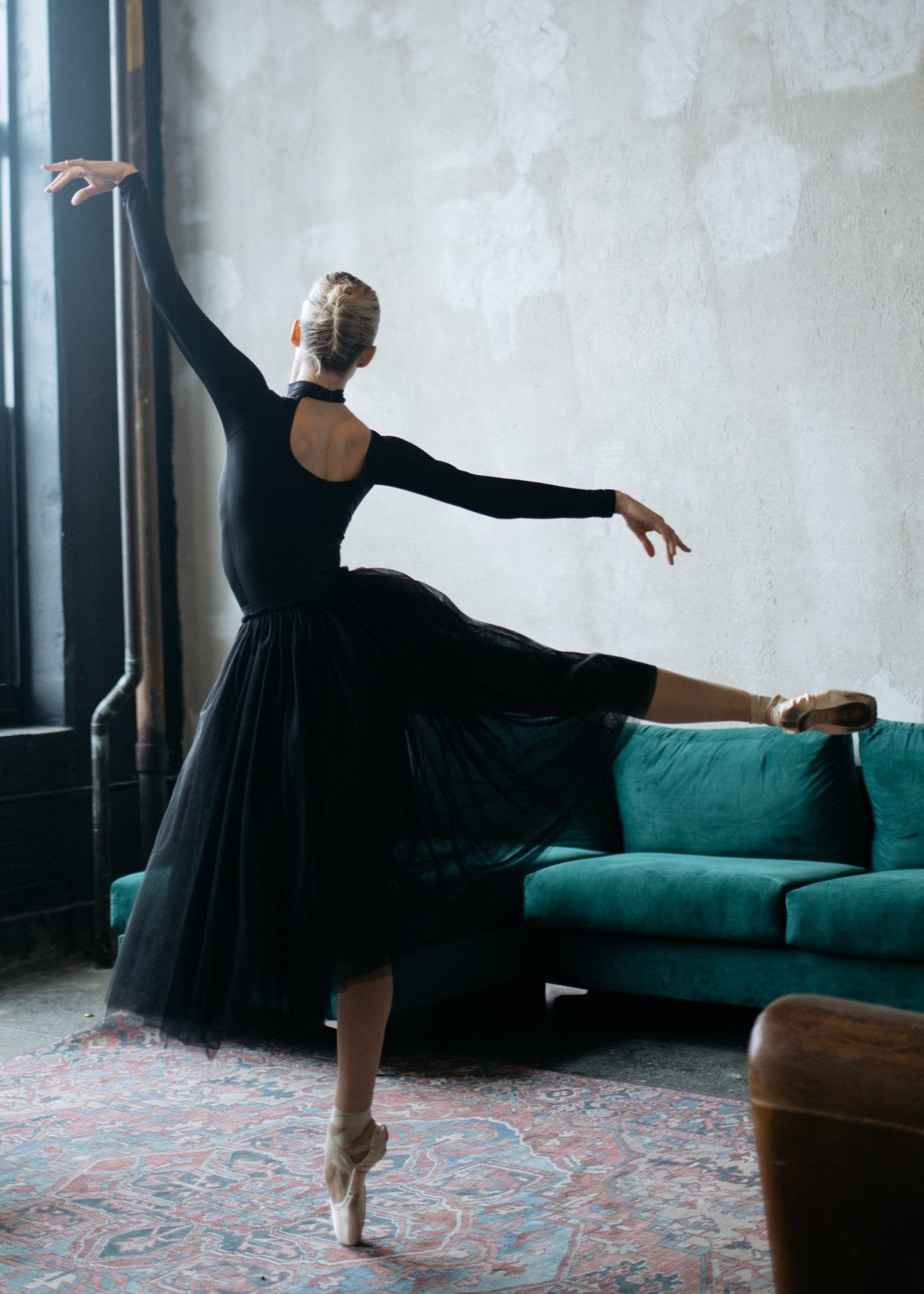 Long Tutu Carlotta - Pull-Up Tulle long romantic Tutu black