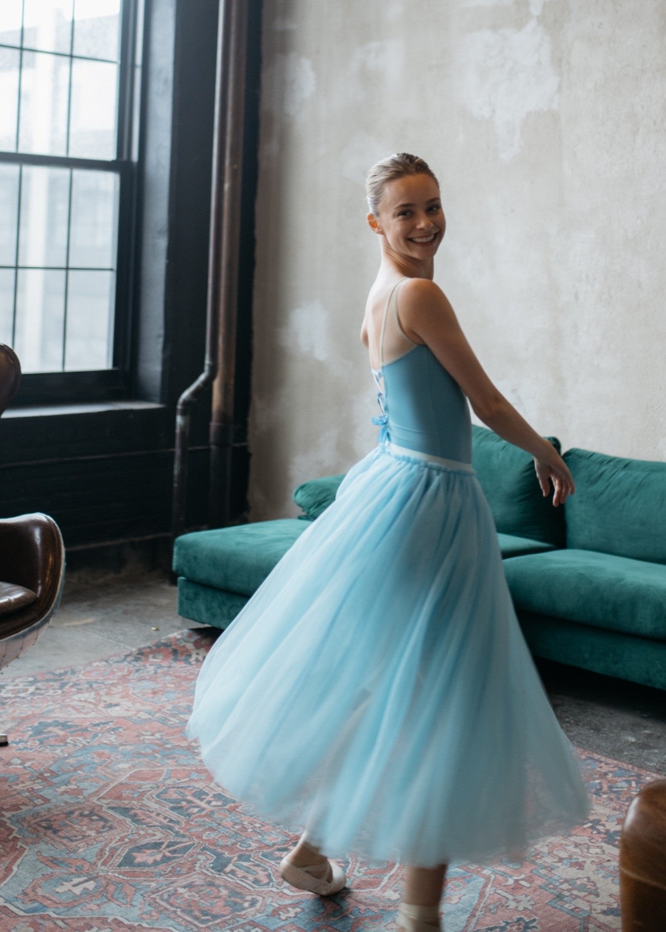 Long Tutu Carlotta - Pull-Up Tulle long romantic Tutu blue