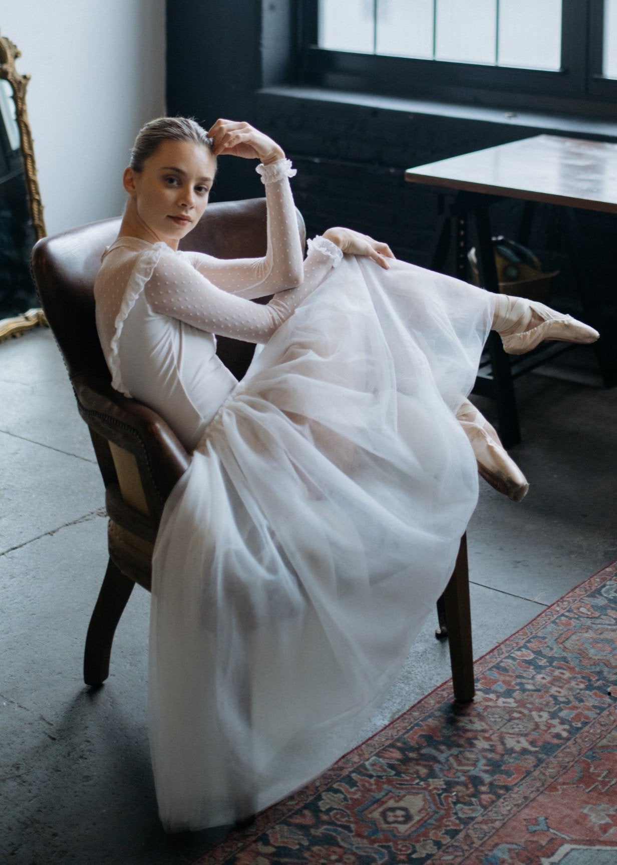 Long Tutu Carlotta - Pull-Up Tulle long romantic Tutu white