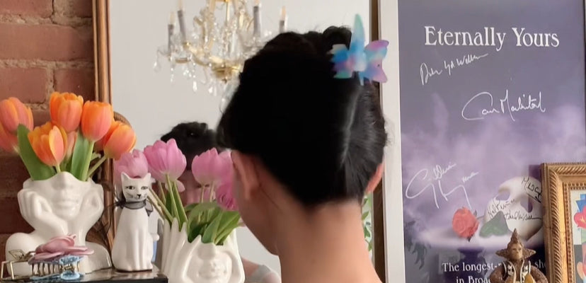 Ballet class hair tutorial: 30-second quick French twist using a hair claw.