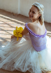 Children collection: Marie Leotard - Ruffle Neckline Off-shoulder Leotard main image 0