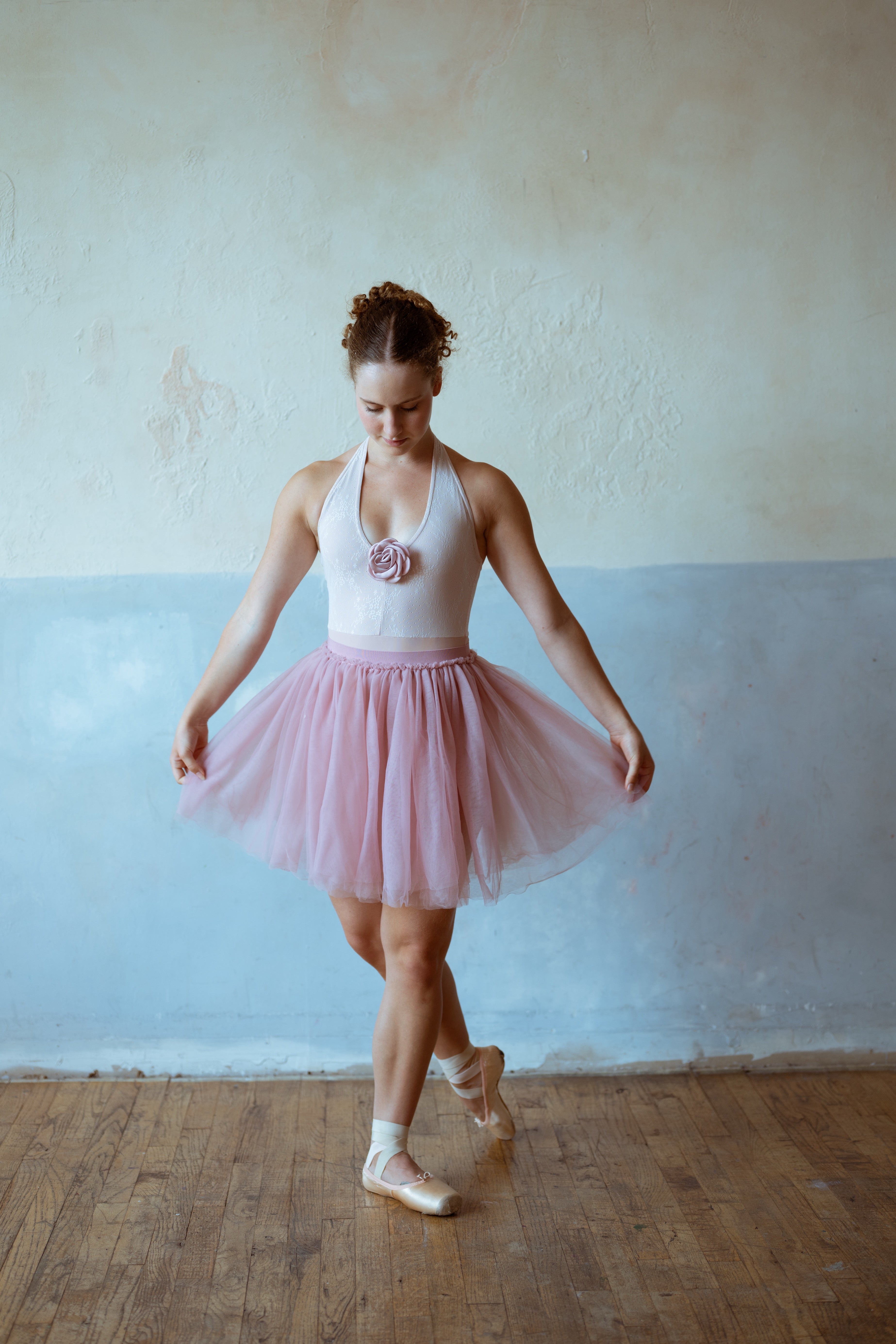 Camille Leotard — Halter Neckline with Lace and Detachable Rose