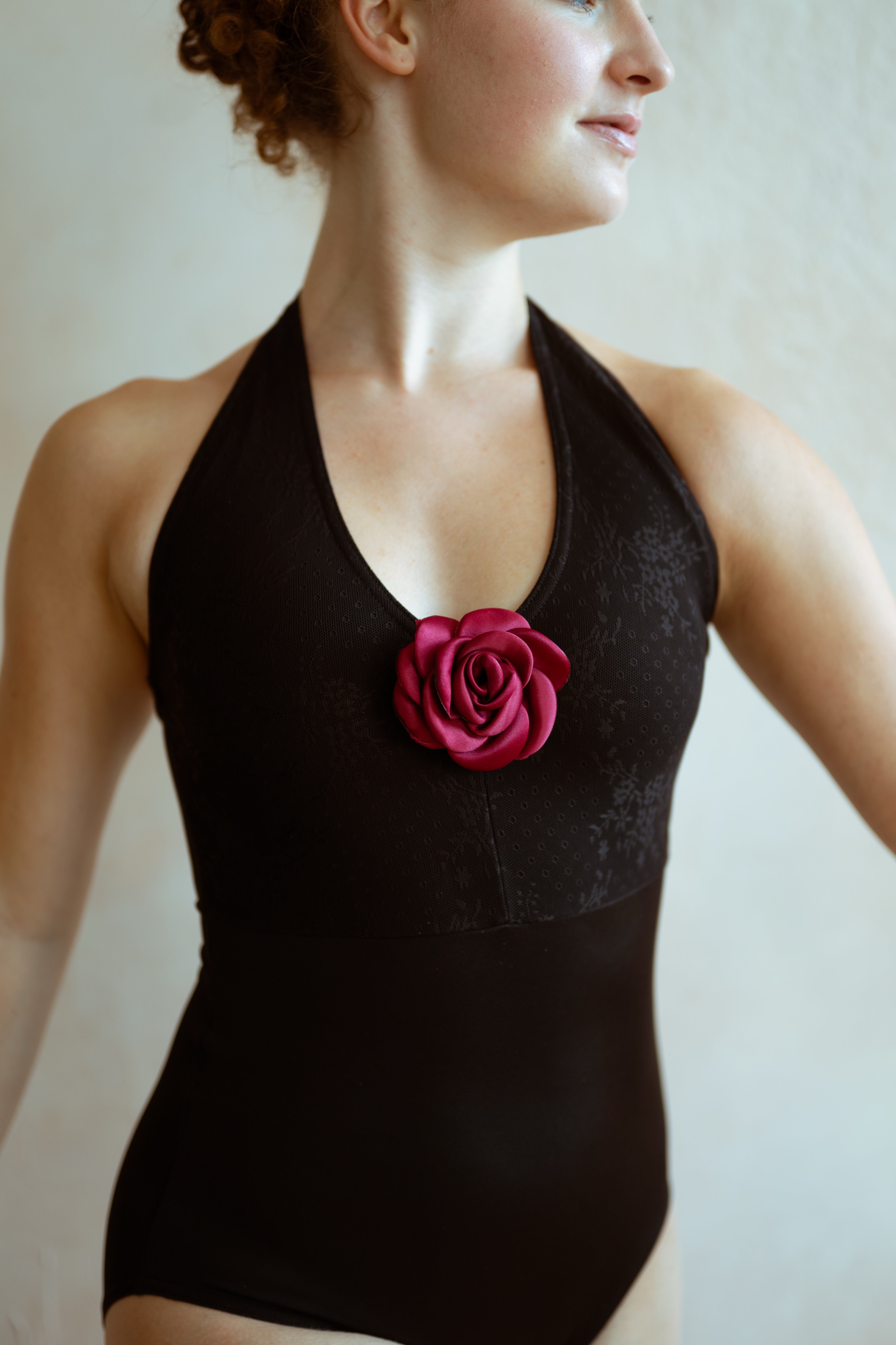 Camille Leotard — Halter Neckline with Lace and Detachable Rose