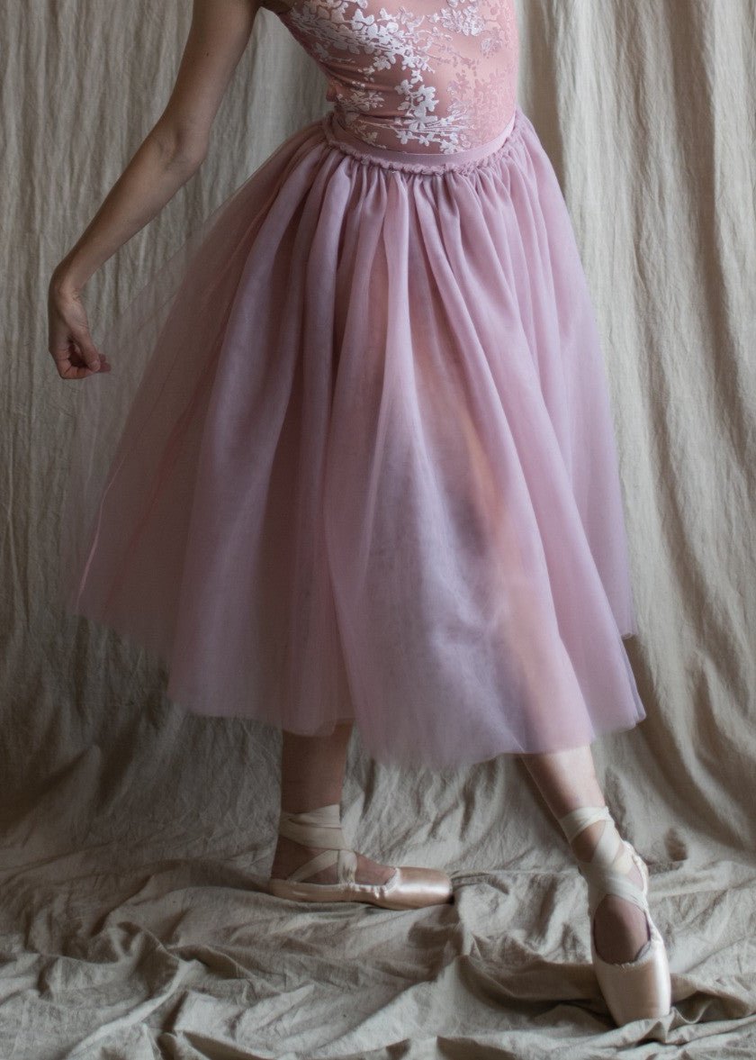 Long Tutu Carlotta - Pull-Up Tulle long romantic Tutu dusty pink
